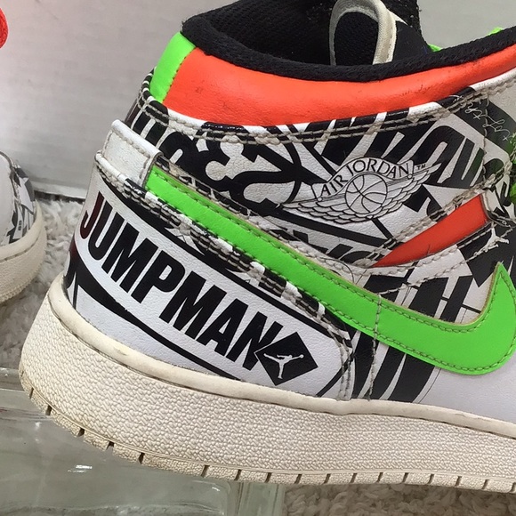 Nike Jordan 1 All Over Logo mid 7Y=8.5/9 - Picture 8 of 15